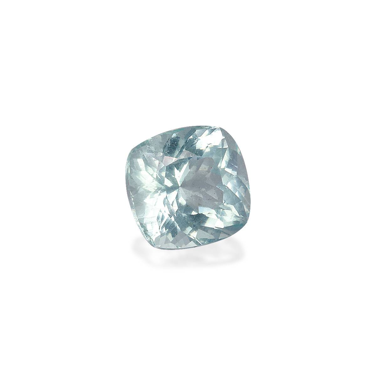 sky blue aquamarine, 3.9ct cushion cut — view 3