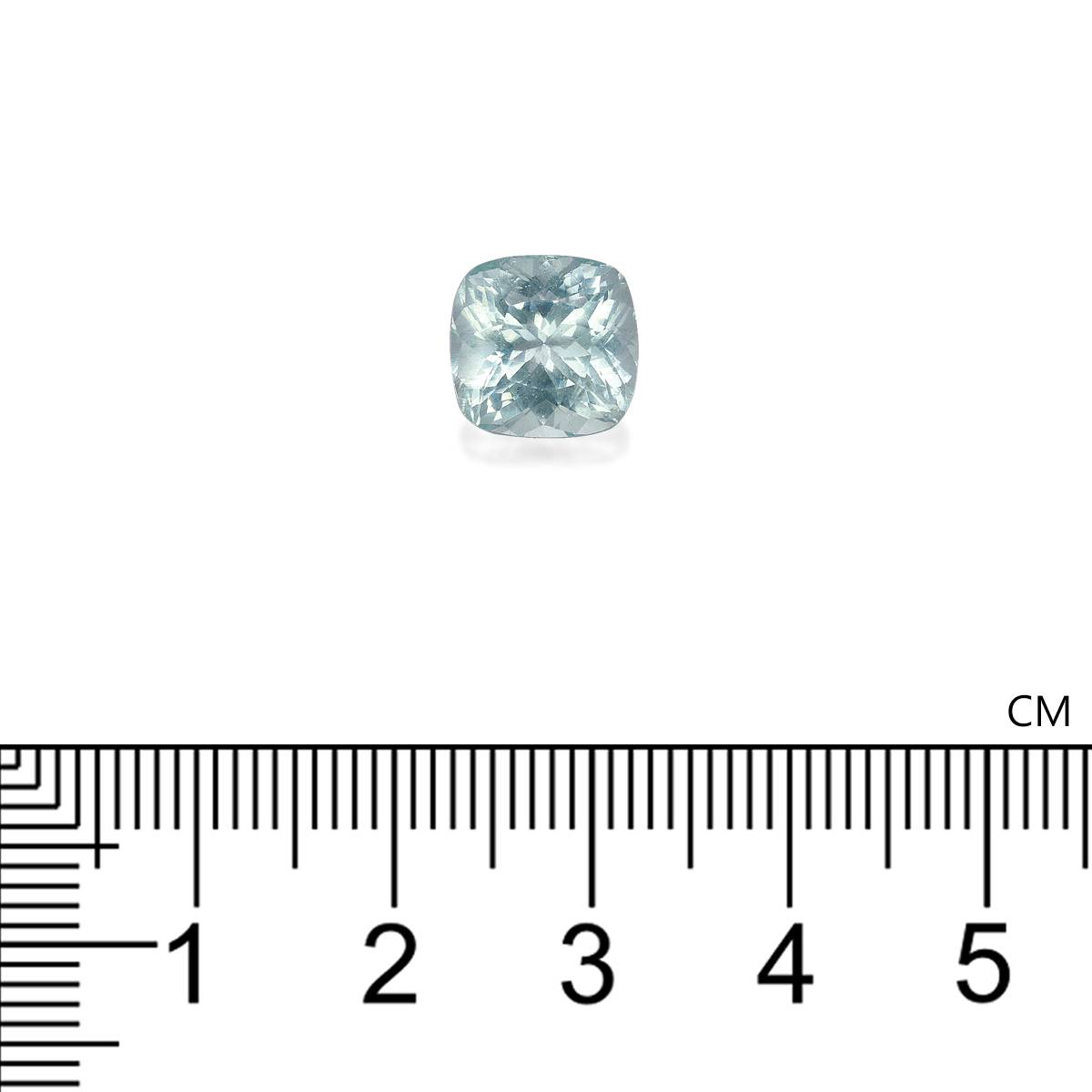 sky blue aquamarine, 3.9ct cushion cut — view 4
