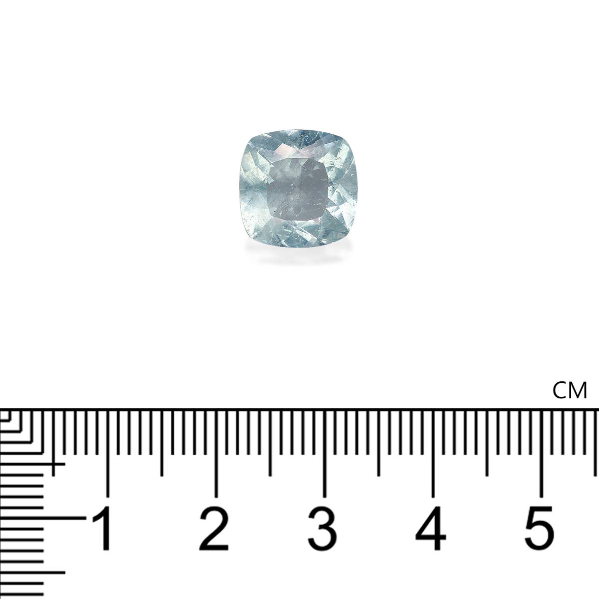 seafoam green aquamarine, 4.39ct cushion cut — view 4