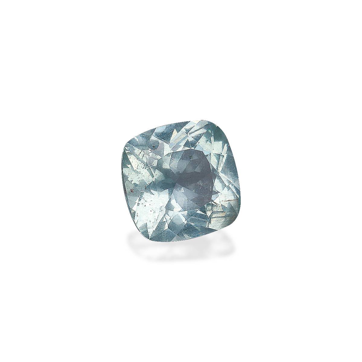 sky blue aquamarine, 4.3ct cushion cut — view 3