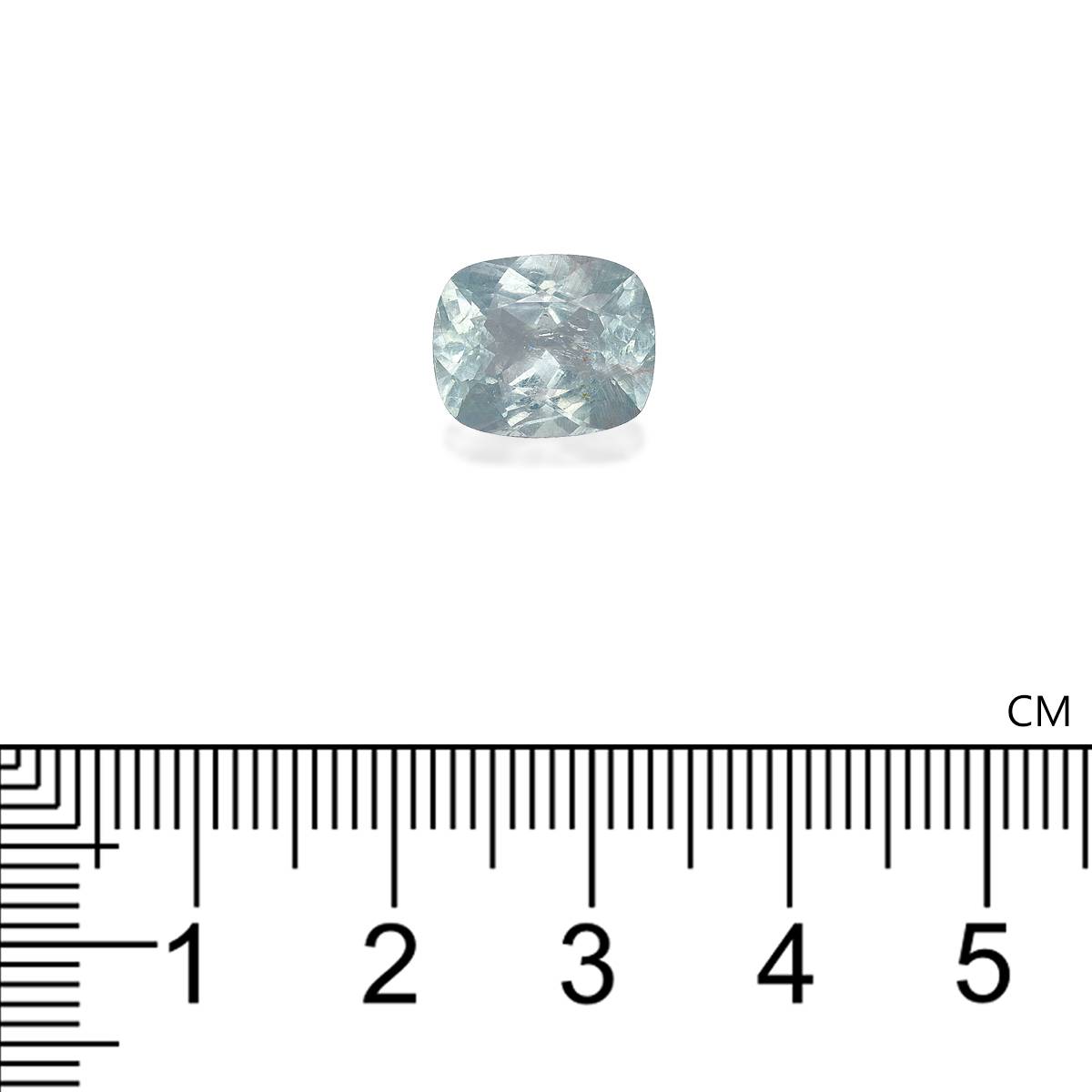 sky blue aquamarine, 3.8ct cushion cut — view 4