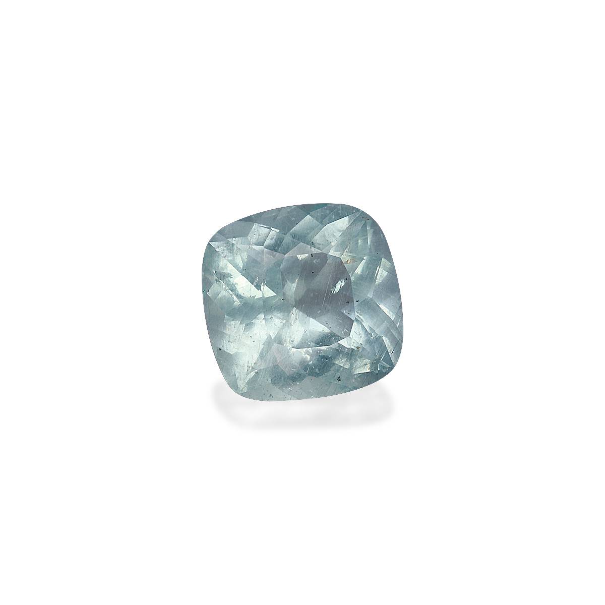 seafoam green aquamarine, 5.28ct cushion cut — view 3