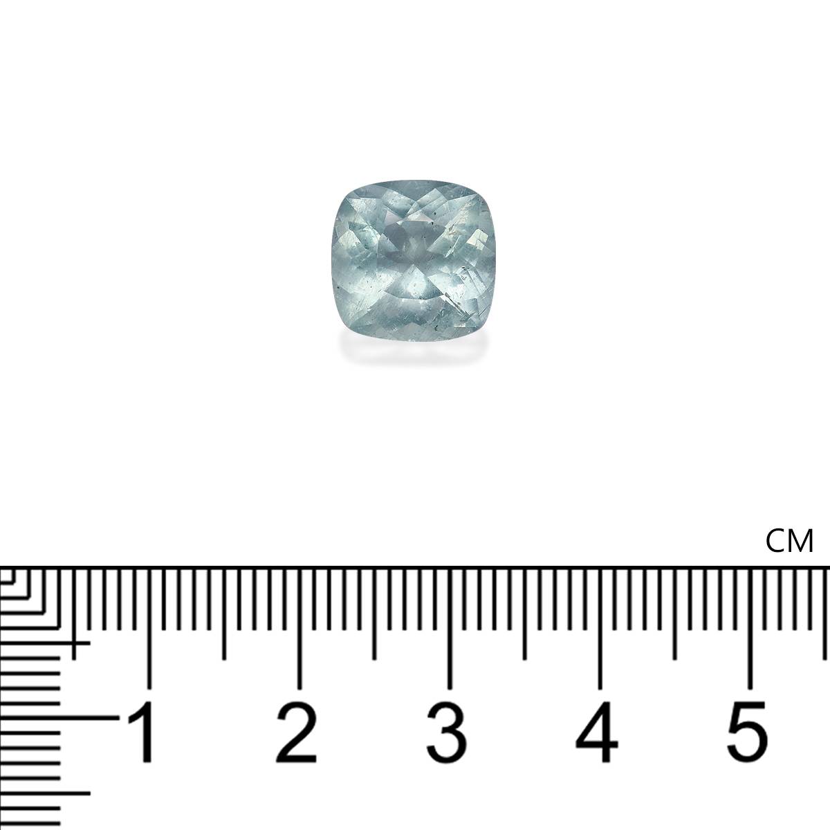 seafoam green aquamarine, 5.28ct cushion cut — view 4