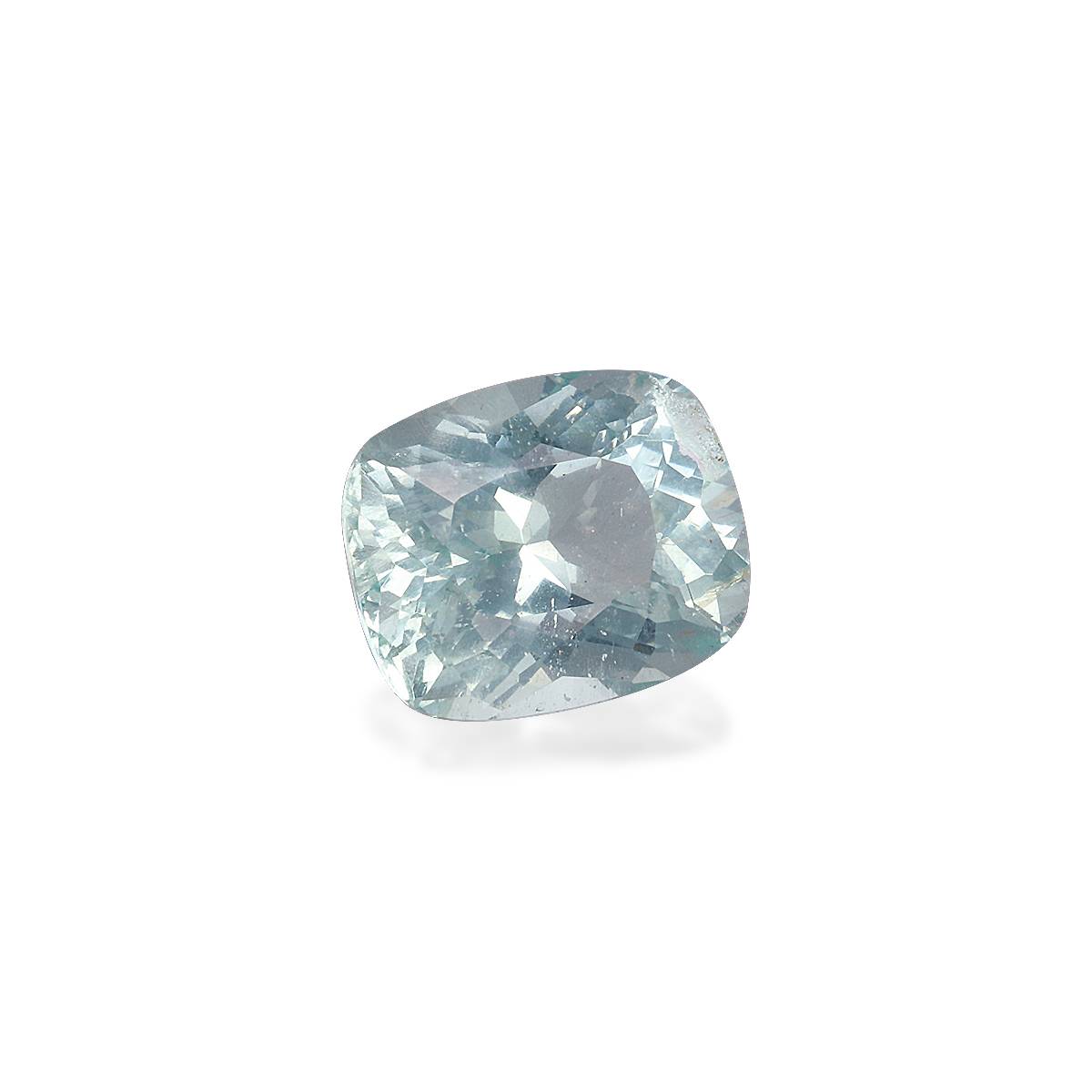 sky blue aquamarine, 3.04ct cushion cut — view 3
