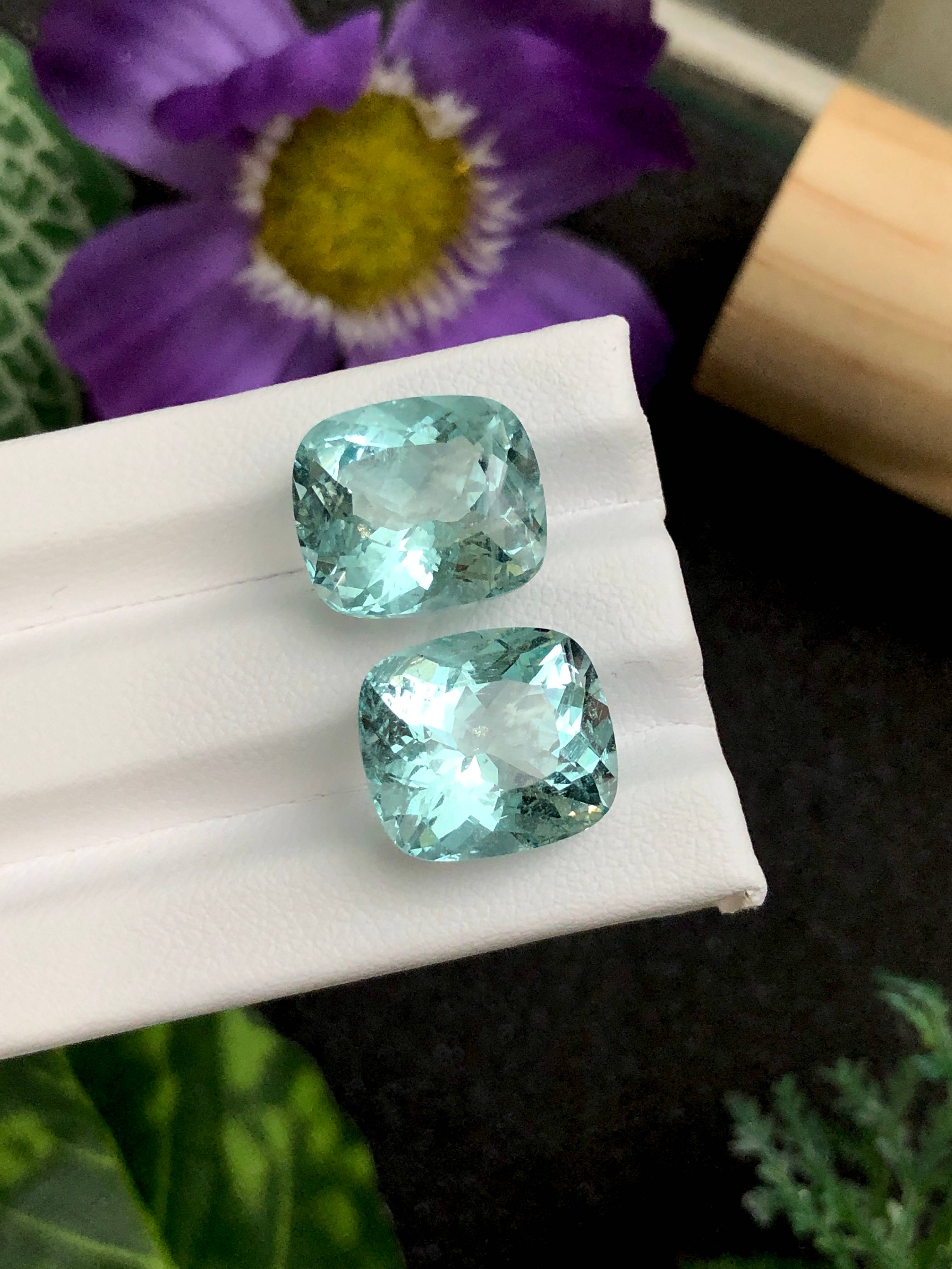 sky blue aquamarine, 16.36ct cushion cut — view 7