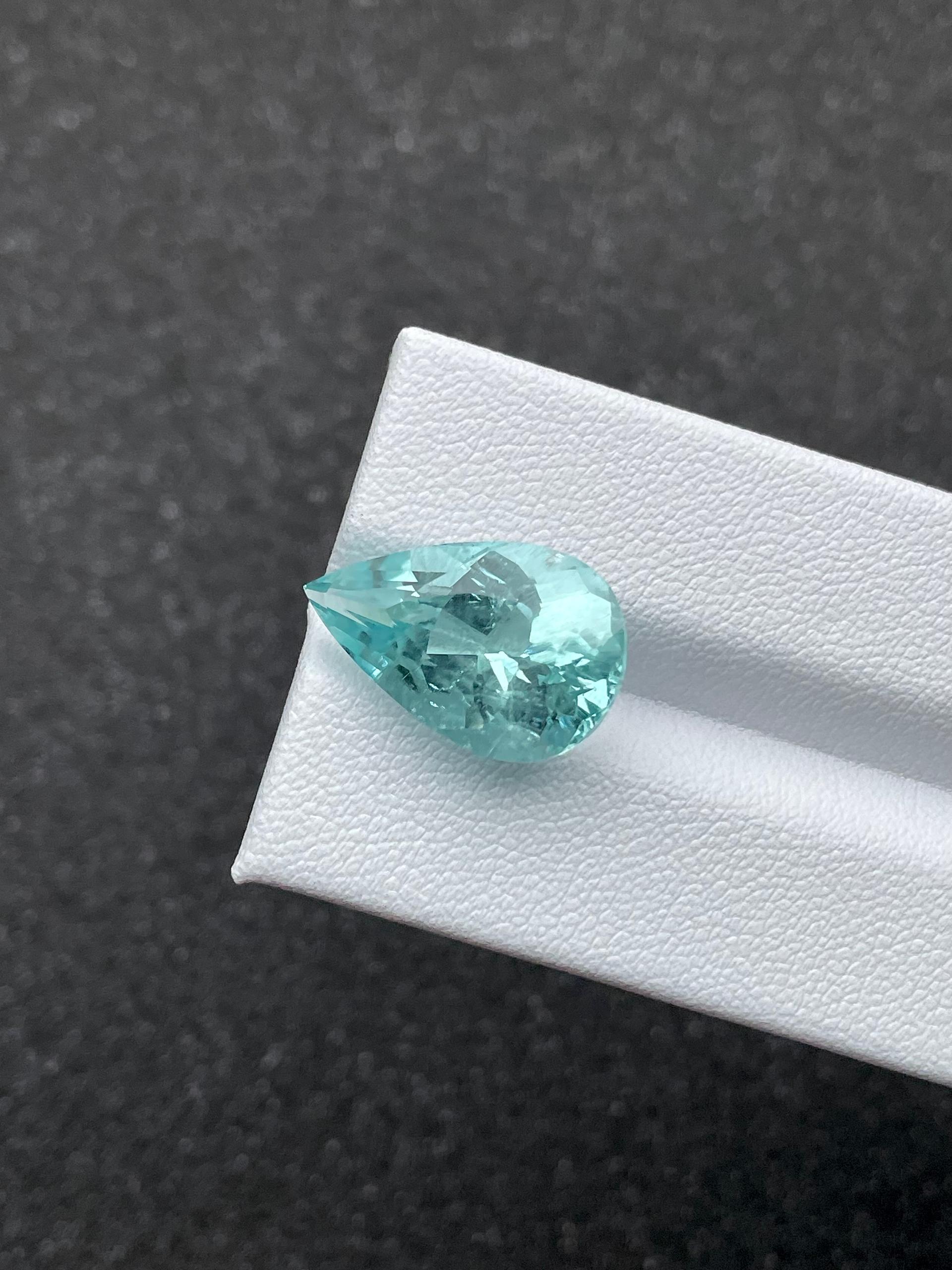pale green aquamarine, 10ct pear cut — view 5