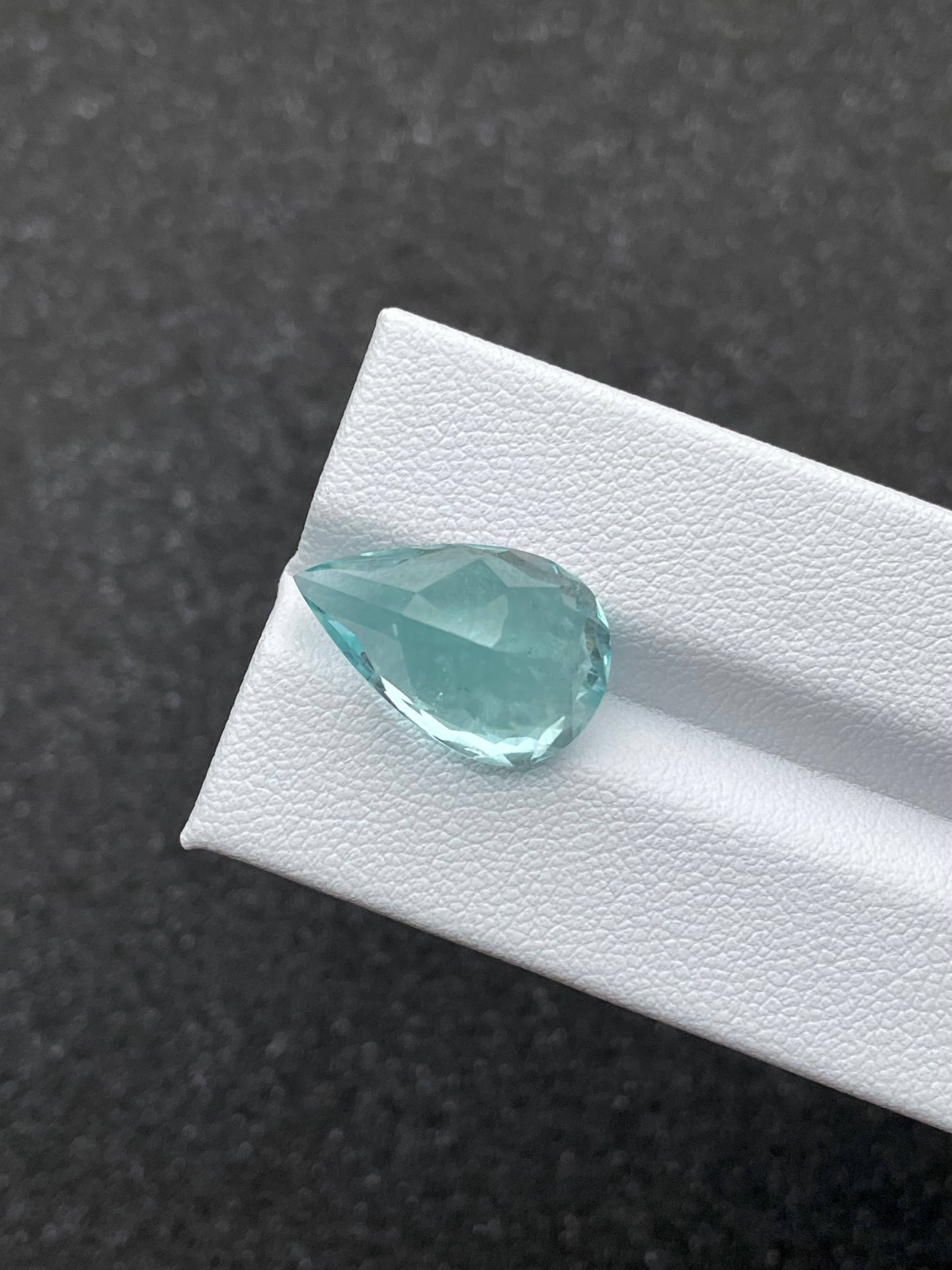 pale green aquamarine, 10ct pear cut — view 6