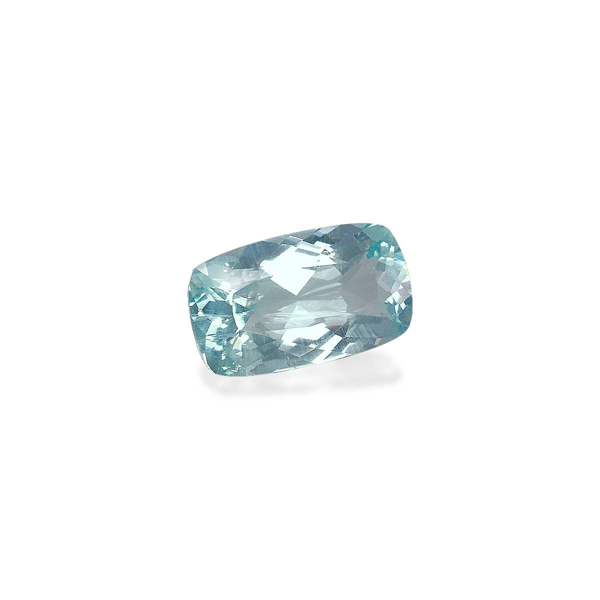 pale green aquamarine, 8.68ct cushion cut — view 3
