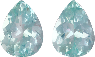 Pear cut aquamarine, 11.95 by 9 mm, shown at actual size
