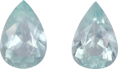 Pear cut aquamarine, 11.95 by 8.04 mm, shown at actual size