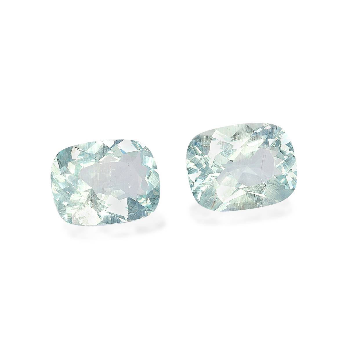 seafoam green aquamarine, 4.48ct cushion cut — view 3
