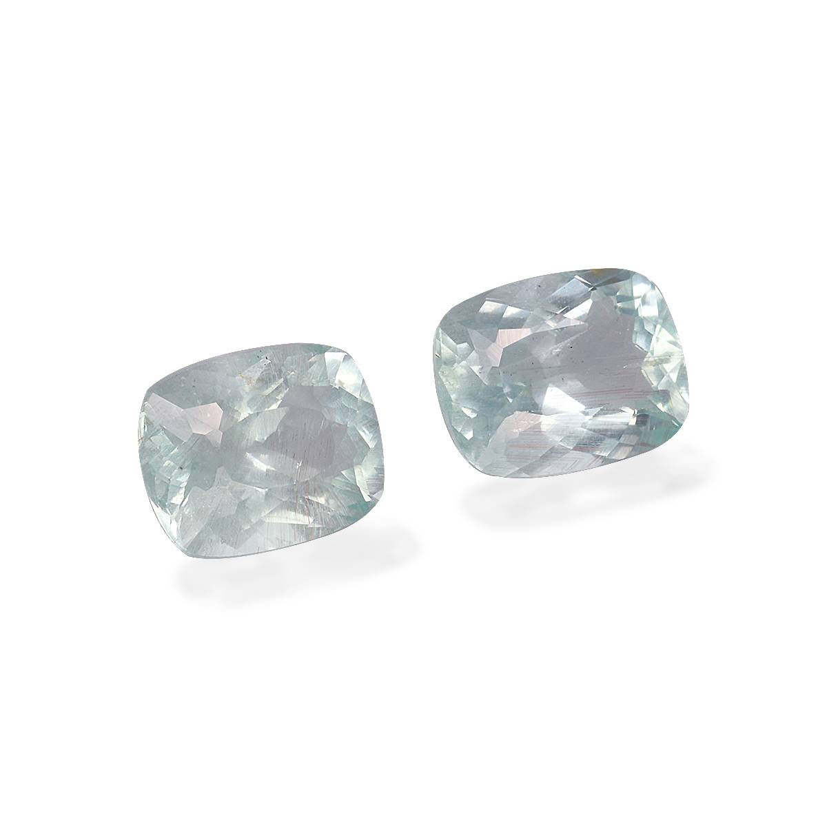 pale green aquamarine, 4.11ct cushion cut — view 3