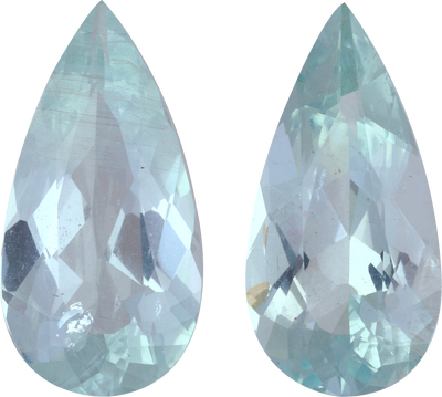 Pear cut aquamarine, 13.55 by 6.93 mm, shown at actual size