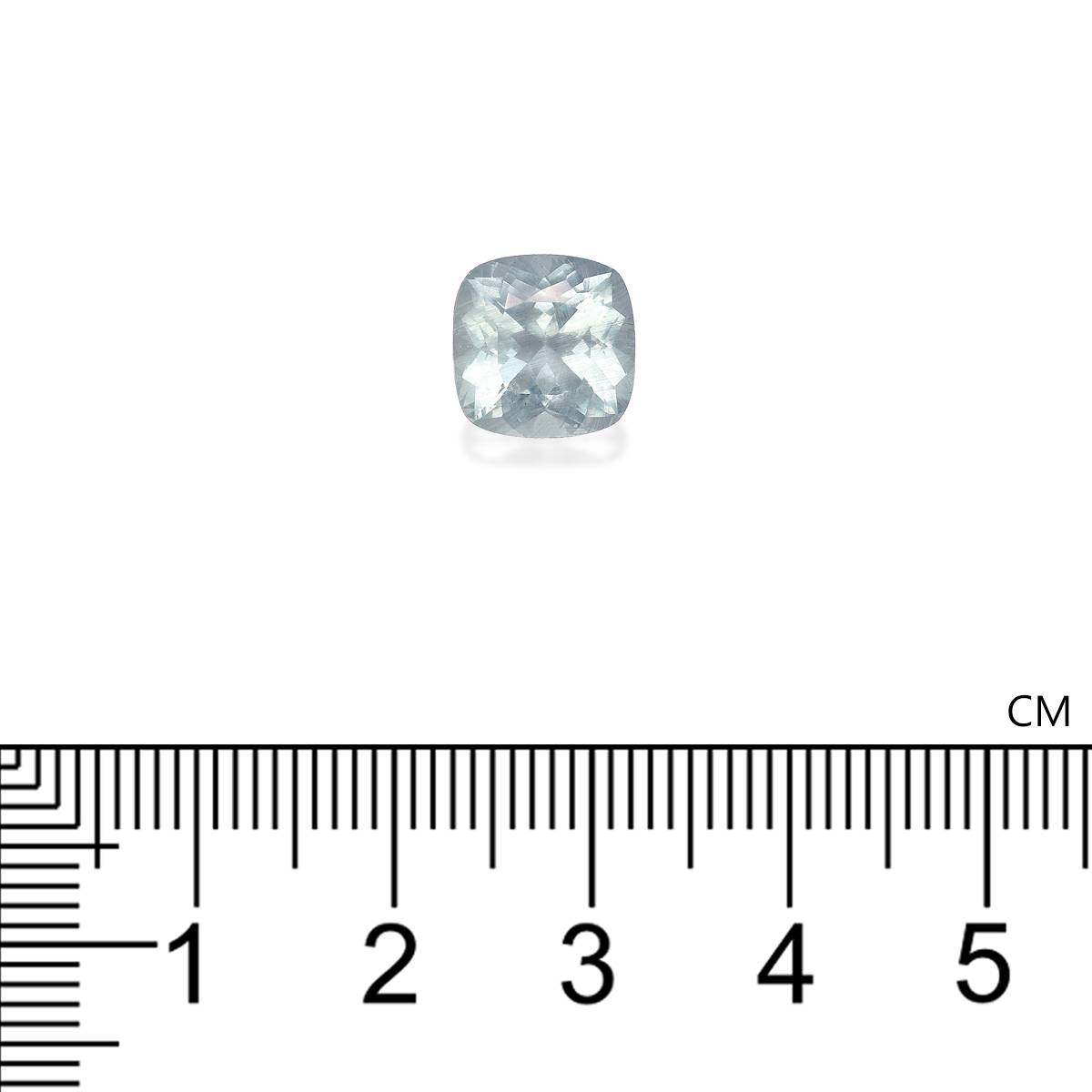 sky blue aquamarine, 3.13ct cushion cut — view 4