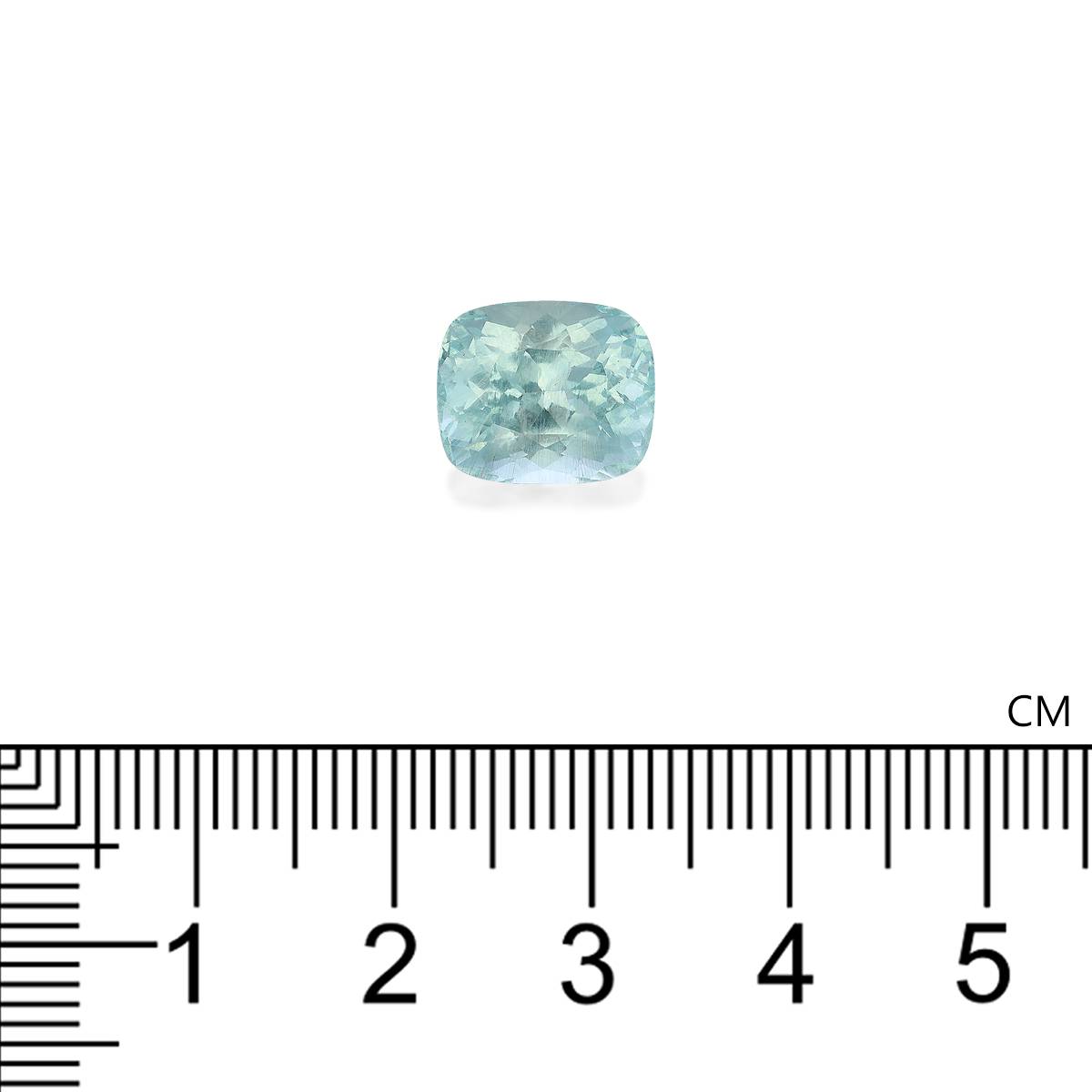 pale green aquamarine, 4.9ct cushion cut — view 4