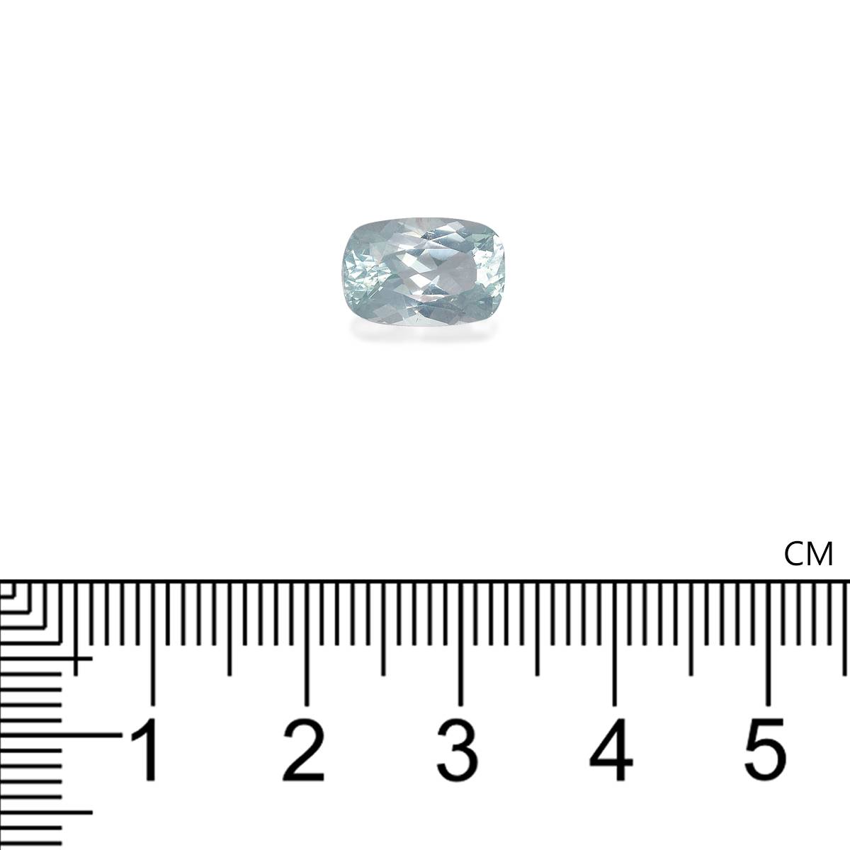 sky blue aquamarine, 2.77ct cushion cut — view 4