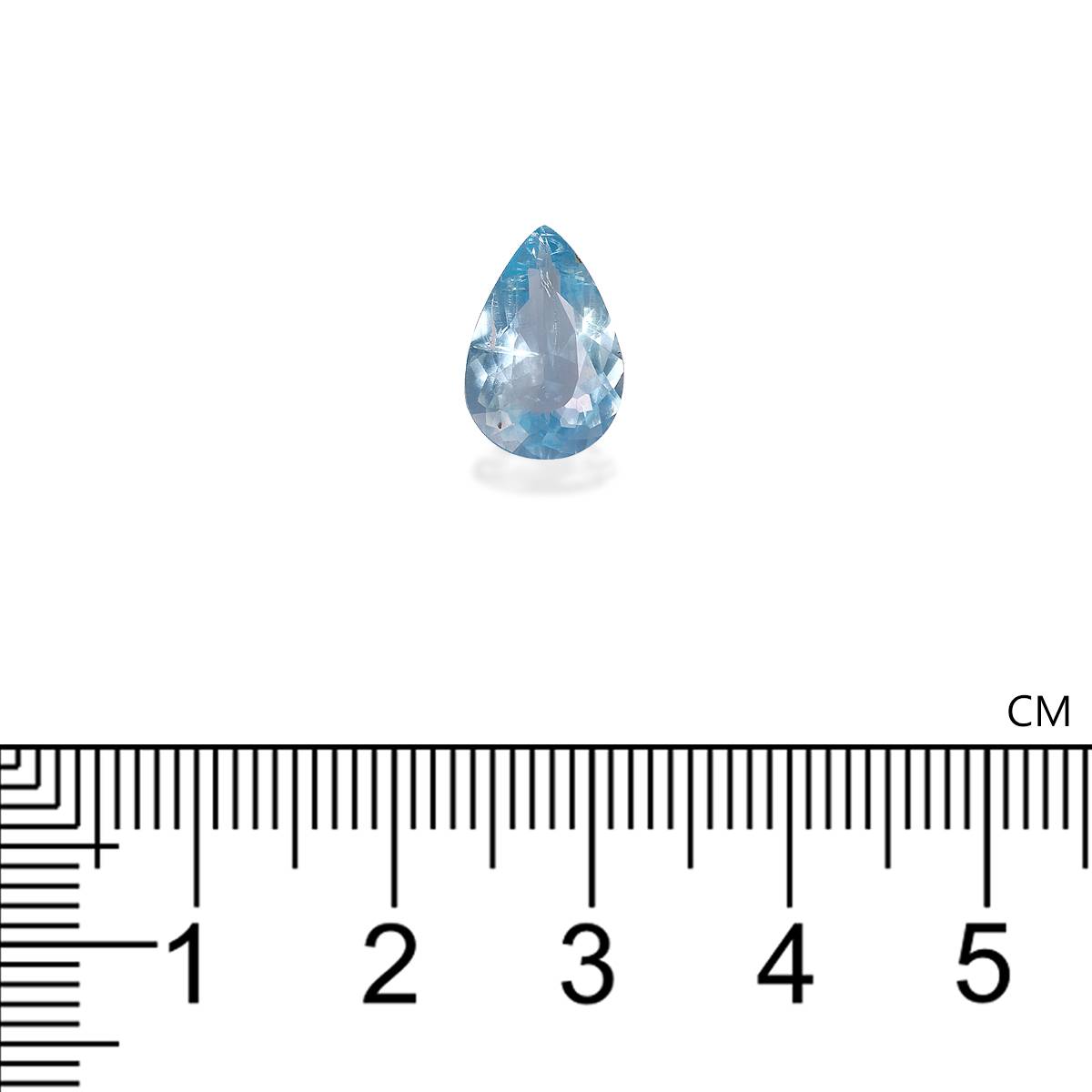 baby blue aquamarine, 2.01ct pear cut — view 4