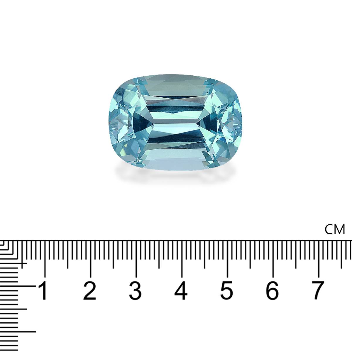 ice blue aquamarine, 57.55ct cushion cut — view 4