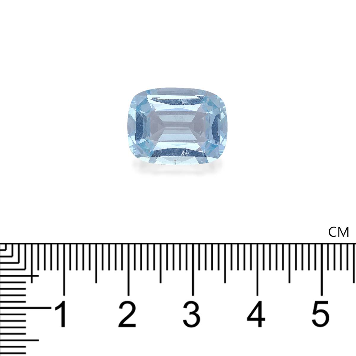 ice blue aquamarine, 8.39ct cushion cut — view 4
