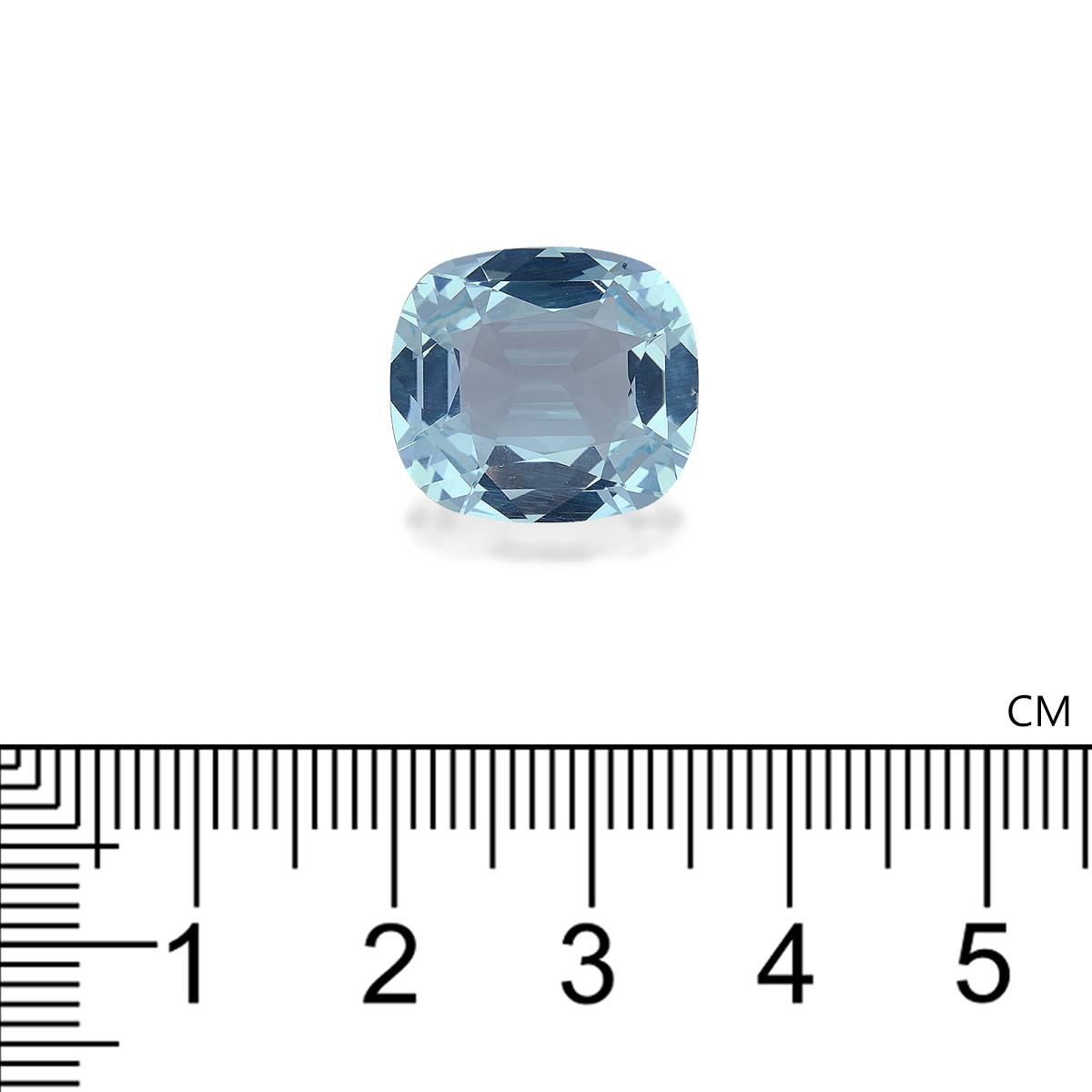 sky blue aquamarine, 9.73ct cushion cut — view 4