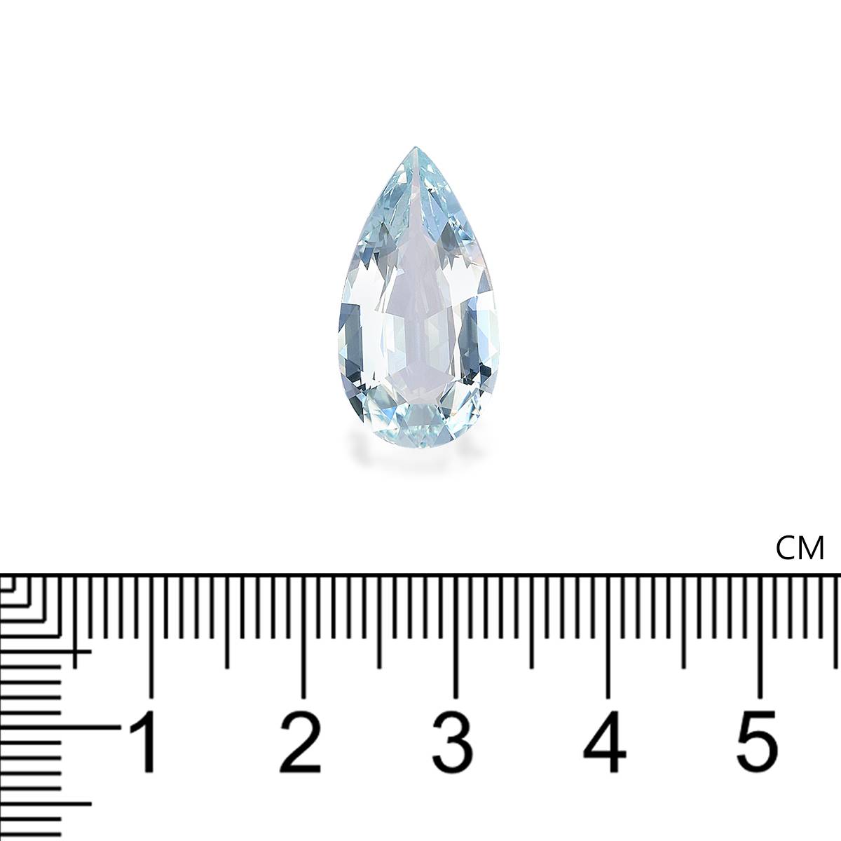 baby blue aquamarine, 6.52ct pear cut — view 4