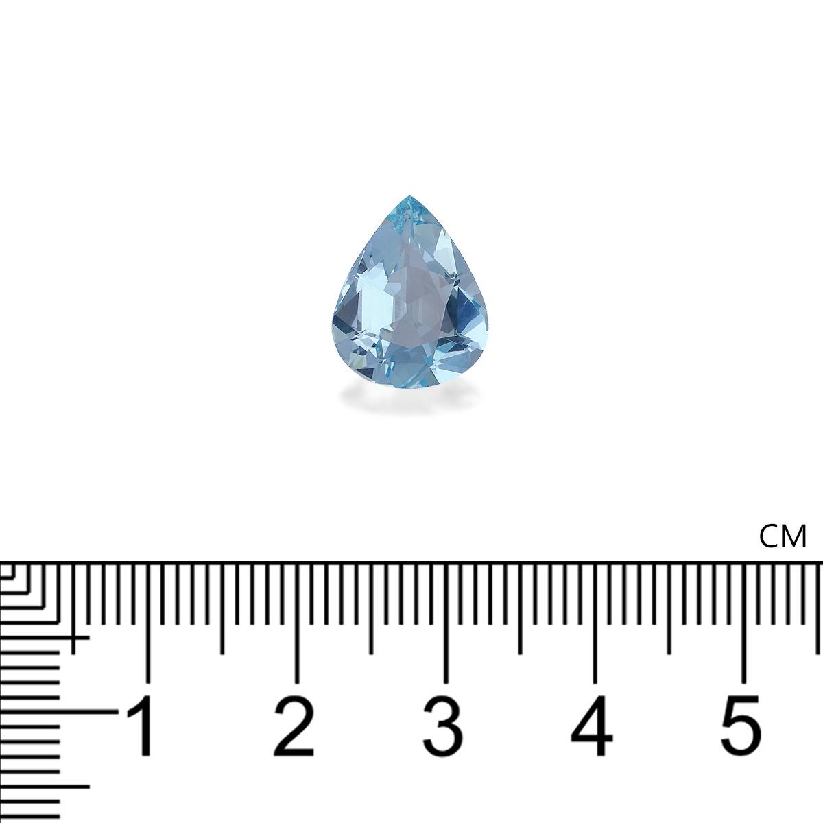 sky blue aquamarine, 3.83ct pear cut — view 4