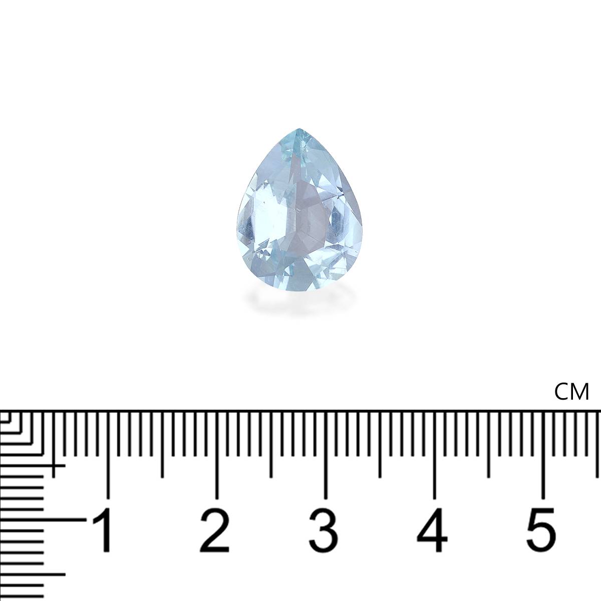 baby blue aquamarine, 6.06ct pear cut — view 4