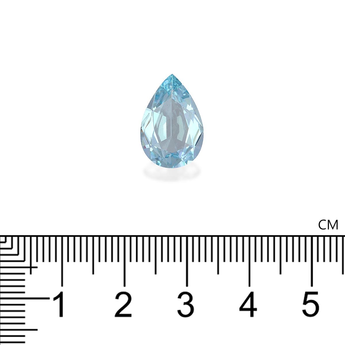 baby blue aquamarine, 3.9ct pear cut — view 4