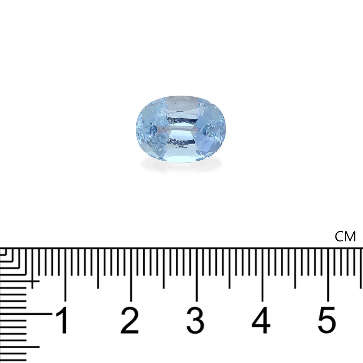 baby blue aquamarine, 6.43ct oval cut — view 4
