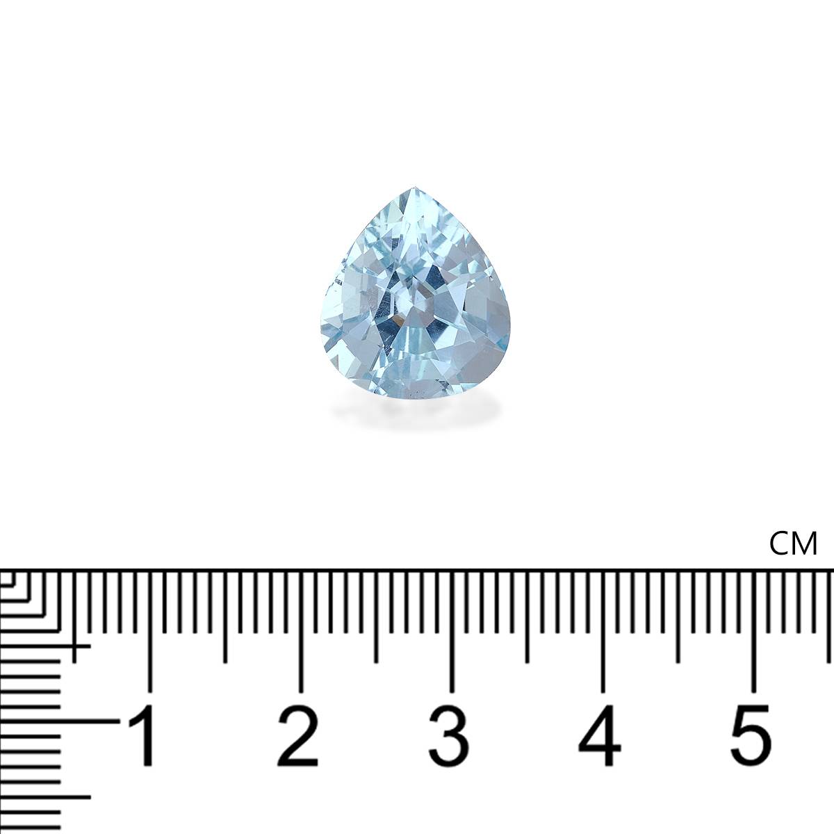 sky blue aquamarine, 5.73ct pear cut — view 4