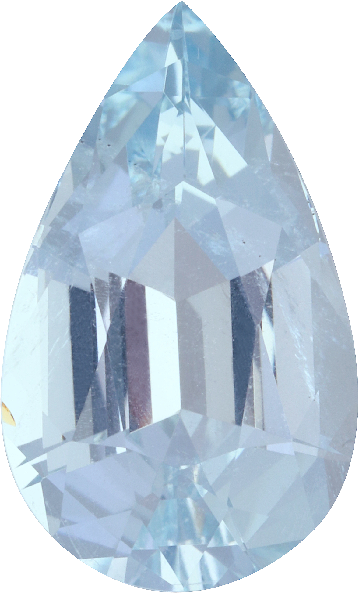 Pear cut aquamarine, 17.77 by 10.81 mm, shown at actual size
