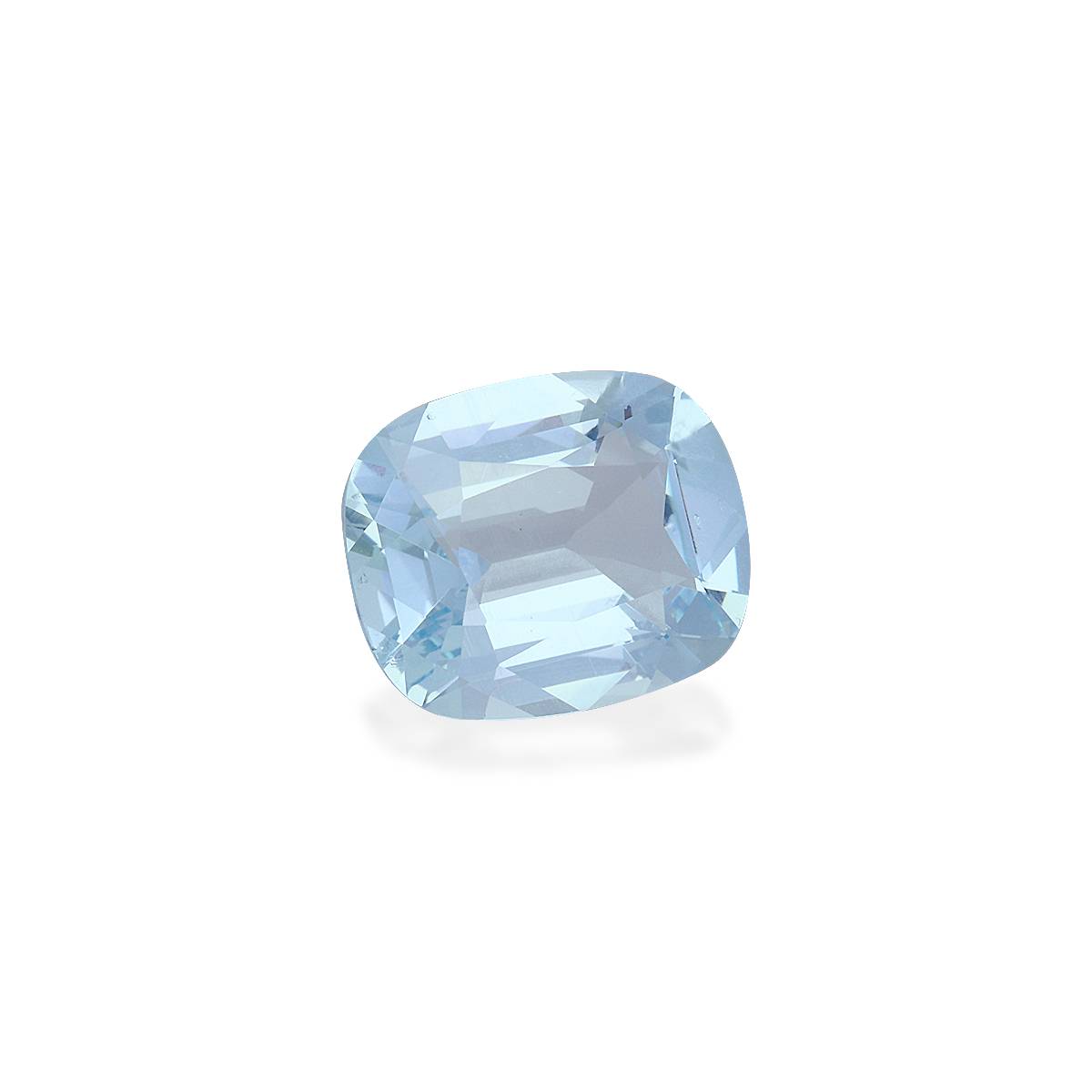 sky blue aquamarine, 4.14ct cushion cut — view 3