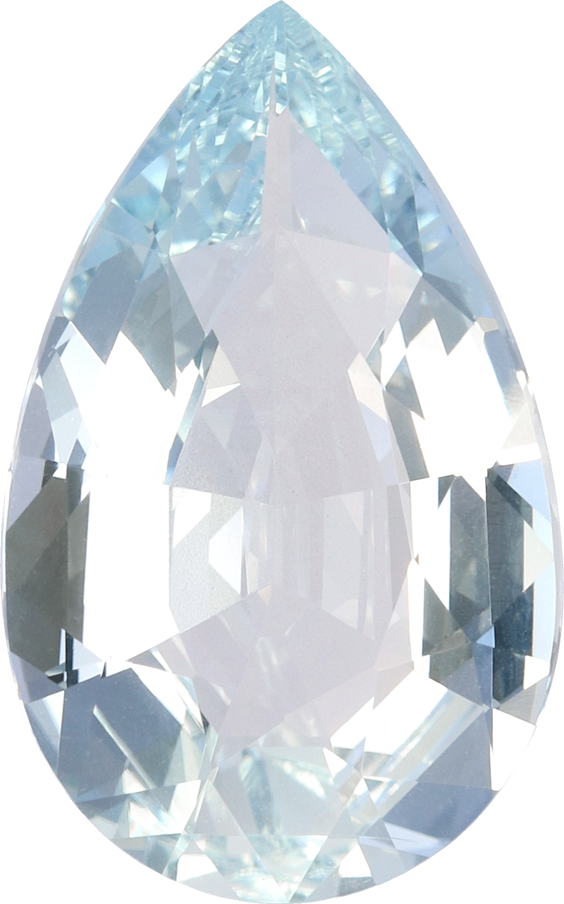 Pear cut aquamarine, 19.31 by 12.03 mm, shown at actual size