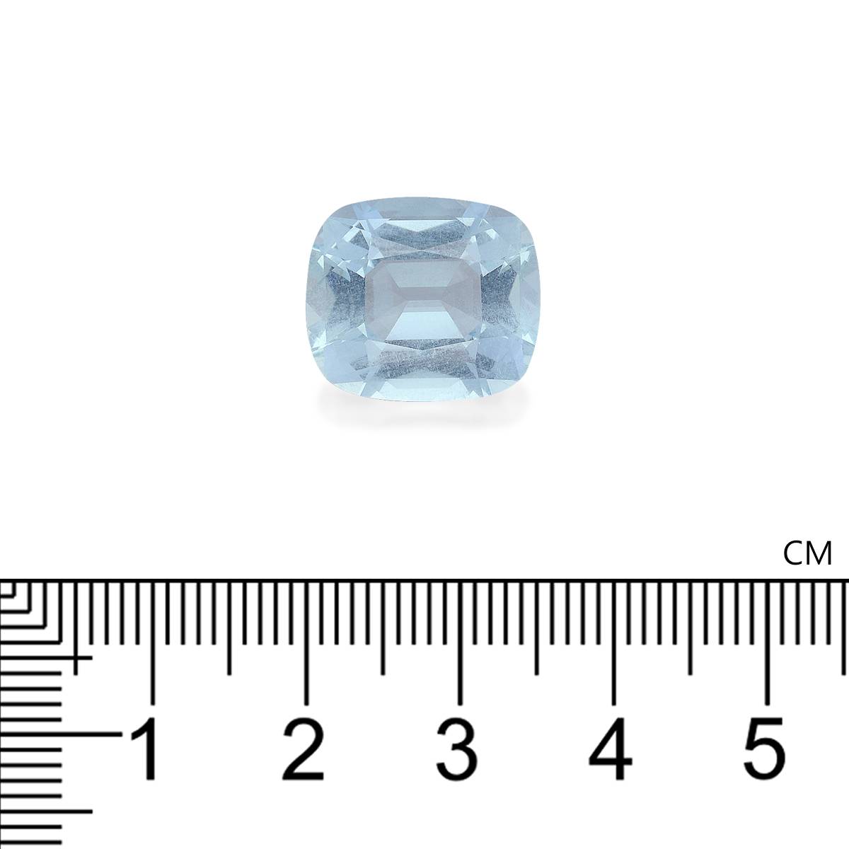 sky blue aquamarine, 9.61ct cushion cut — view 4