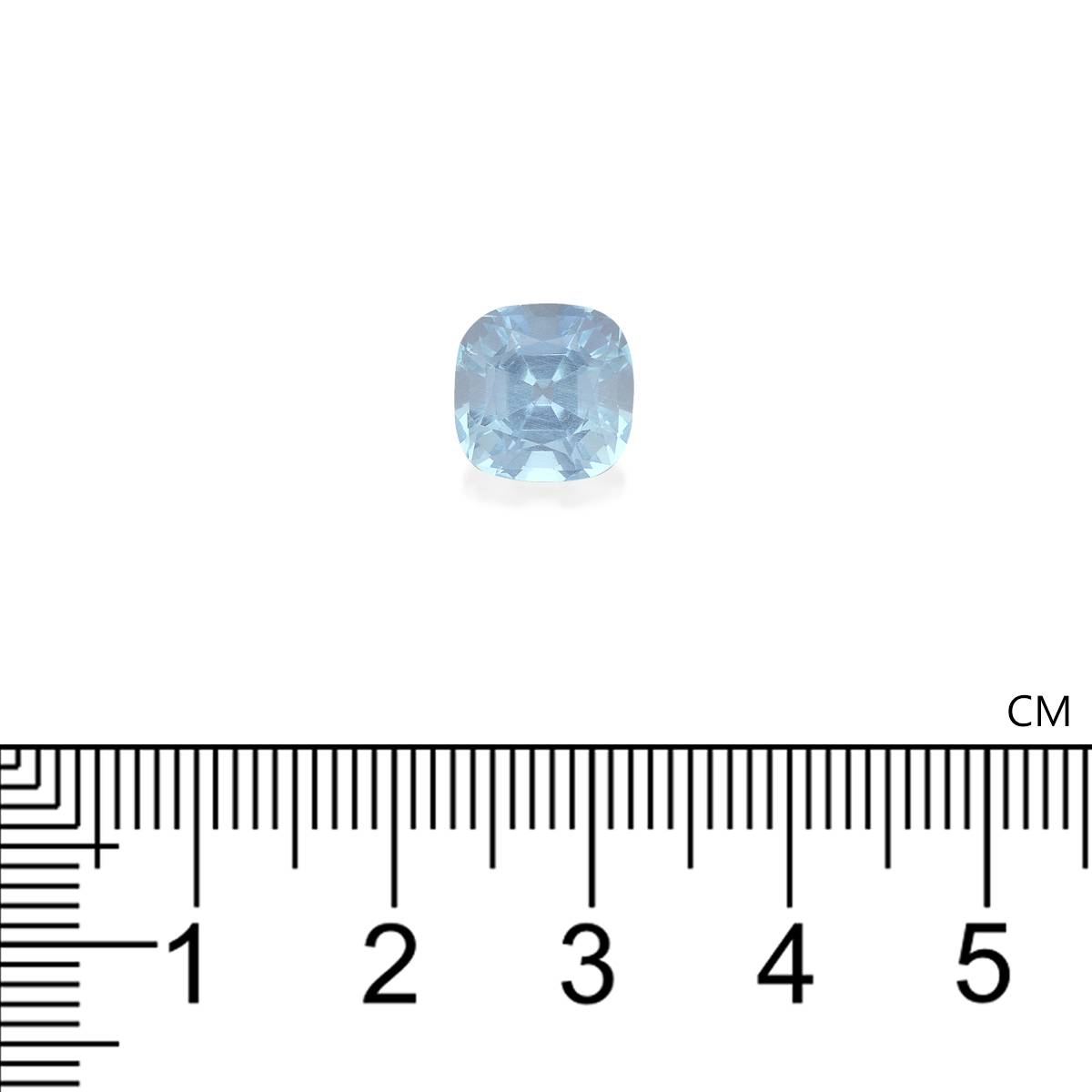 sky blue aquamarine, 3.36ct cushion cut — view 4