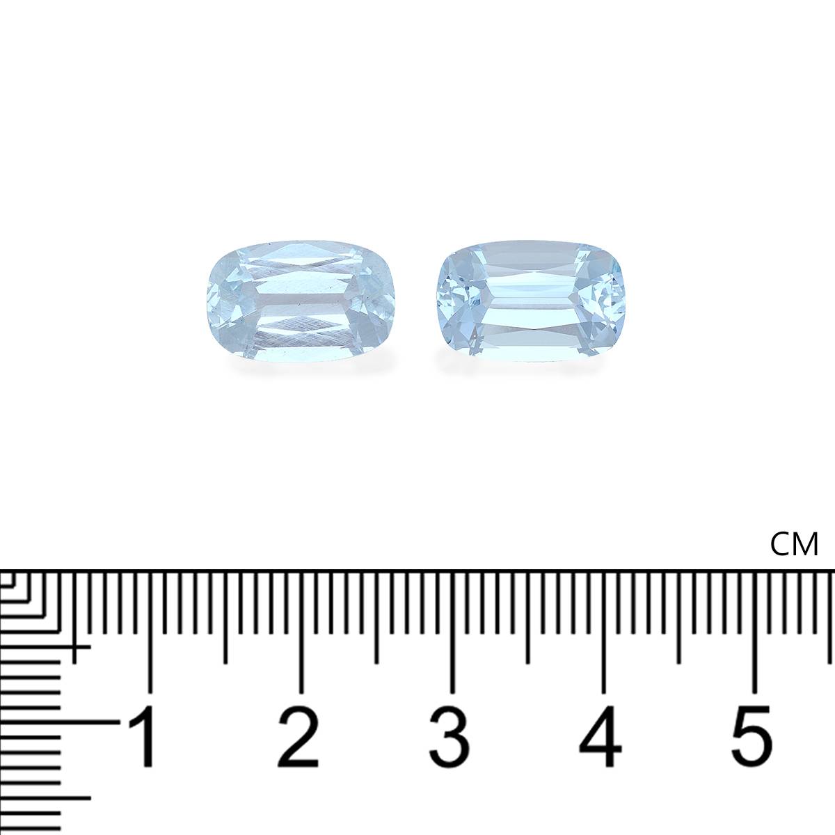 baby blue aquamarine, 7.38ct cushion cut — view 4