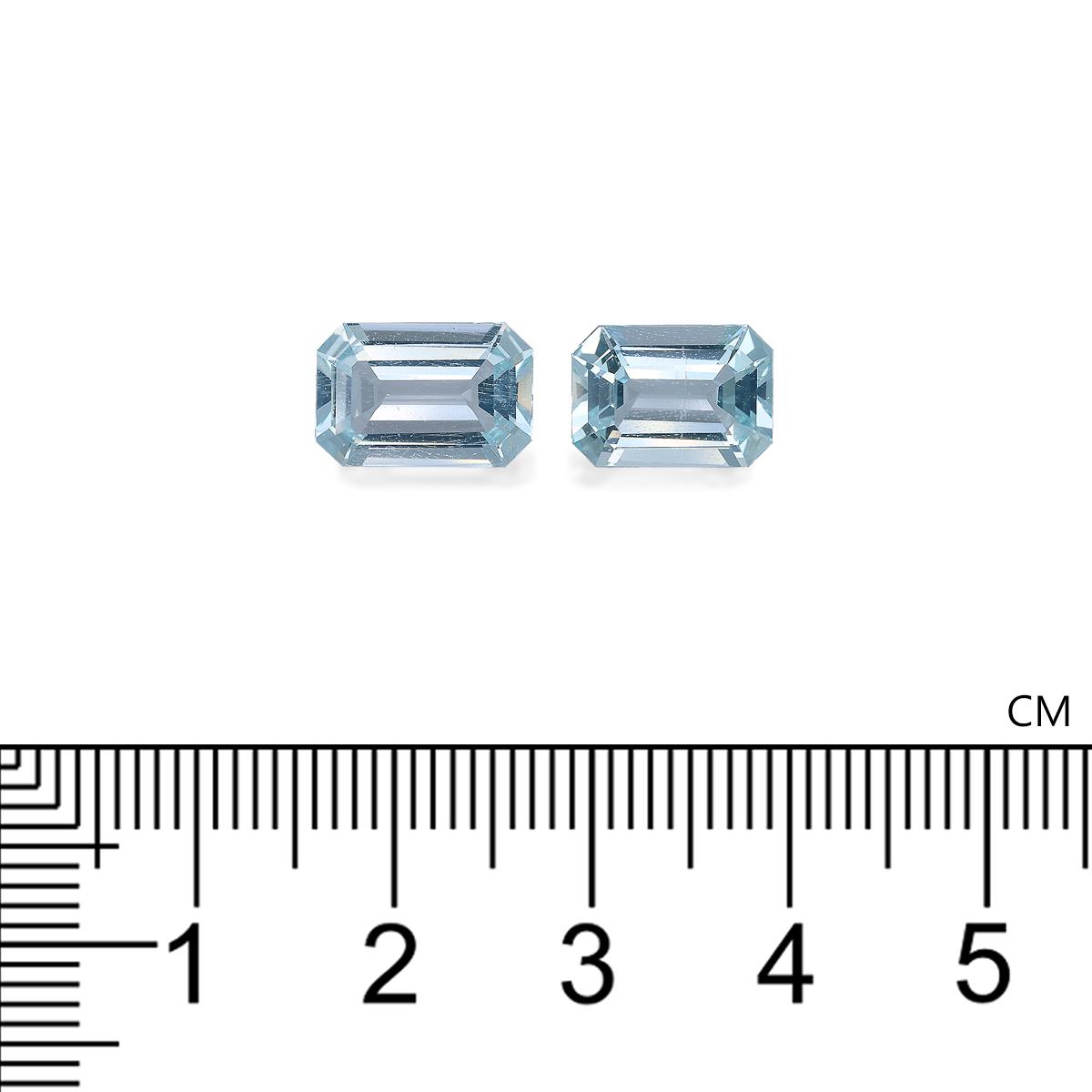 sky blue aquamarine, 6.29ct rectangular cut — view 4