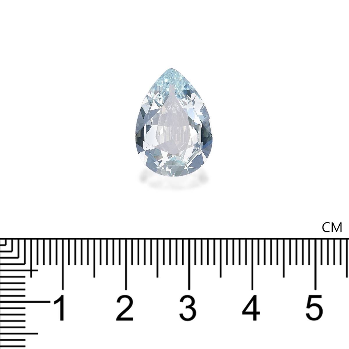 baby blue aquamarine, 6.64ct pear cut — view 4