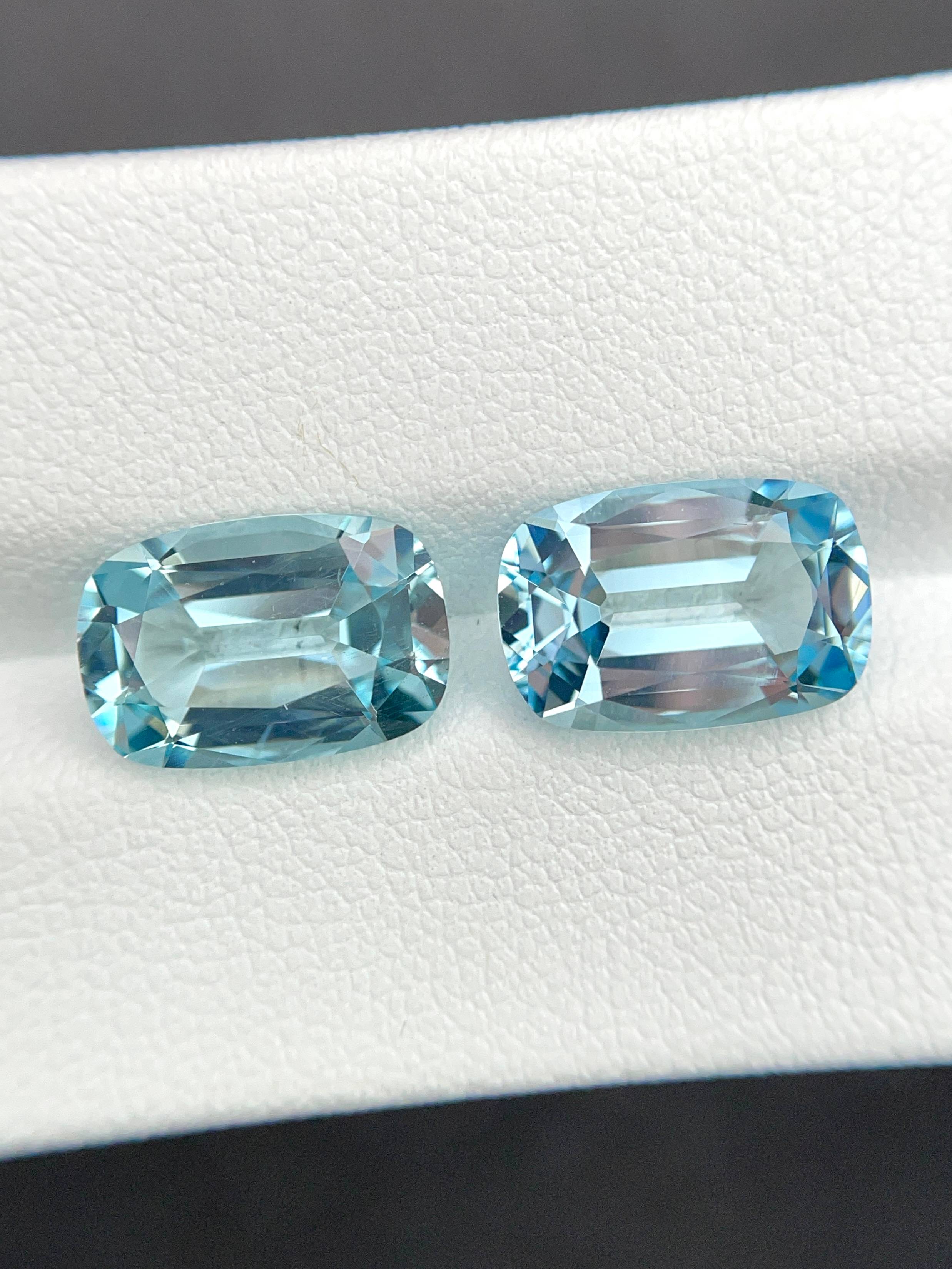 baby blue aquamarine, 6.47ct cushion cut — view 5