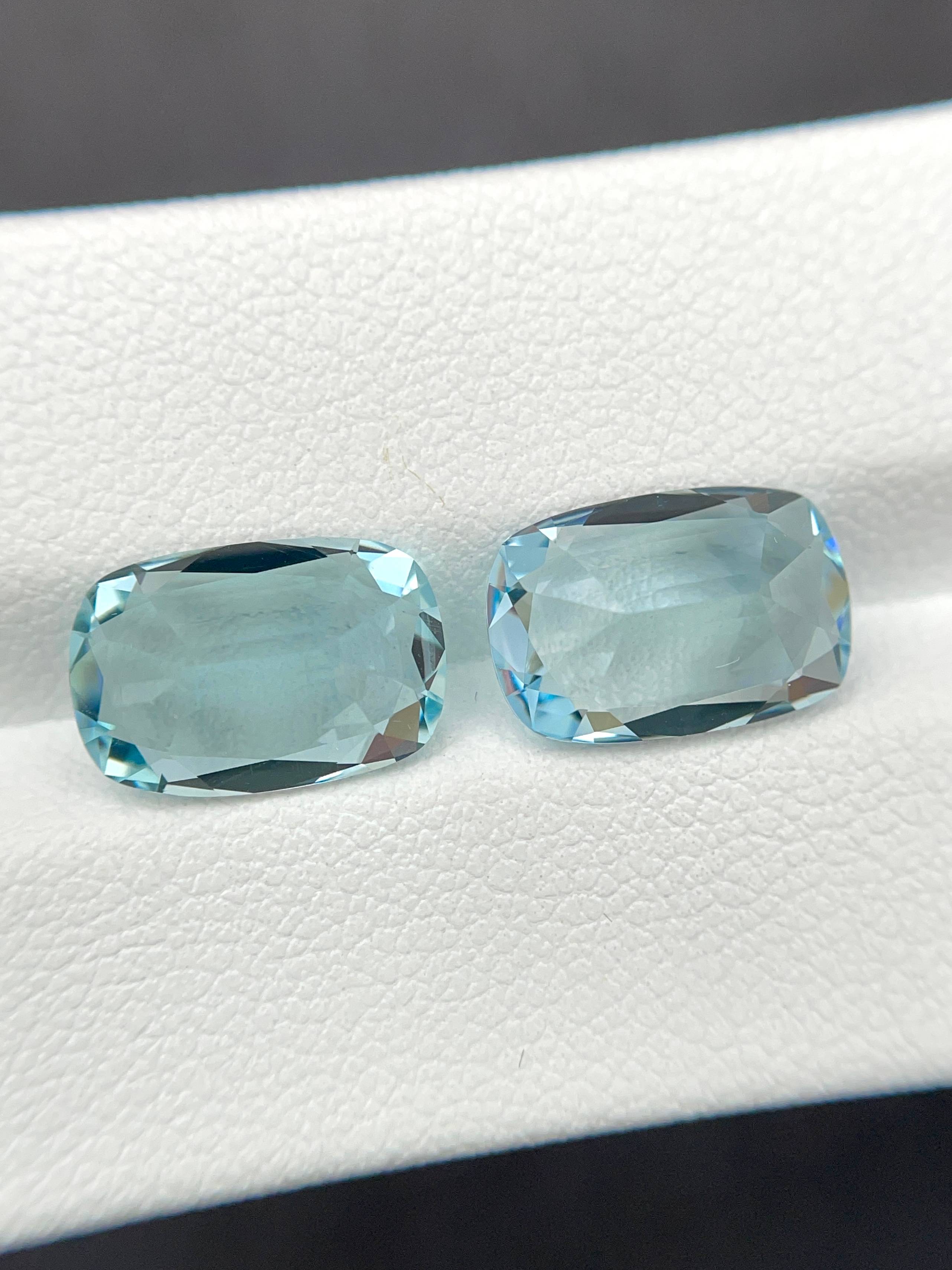 baby blue aquamarine, 6.47ct cushion cut — view 6