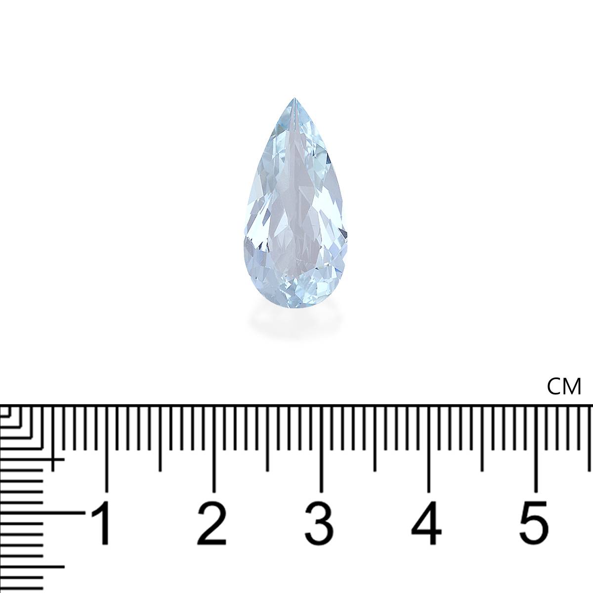 baby blue aquamarine, 5.79ct pear cut — view 4