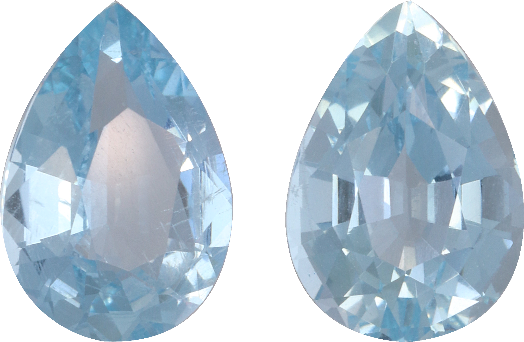 Pear cut aquamarine, 11.34 by 7.83 mm, shown at actual size