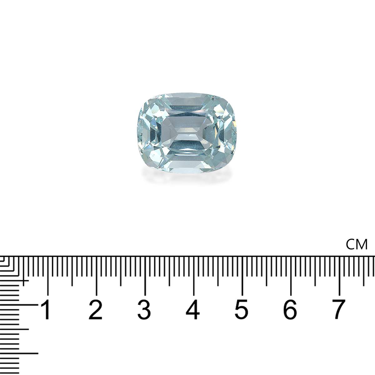 sky blue aquamarine, 25.46ct cushion cut — view 4