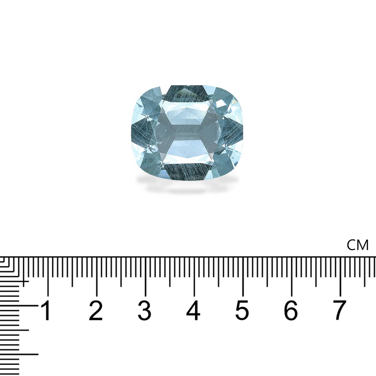 sky blue aquamarine, 26.67ct cushion cut — view 4