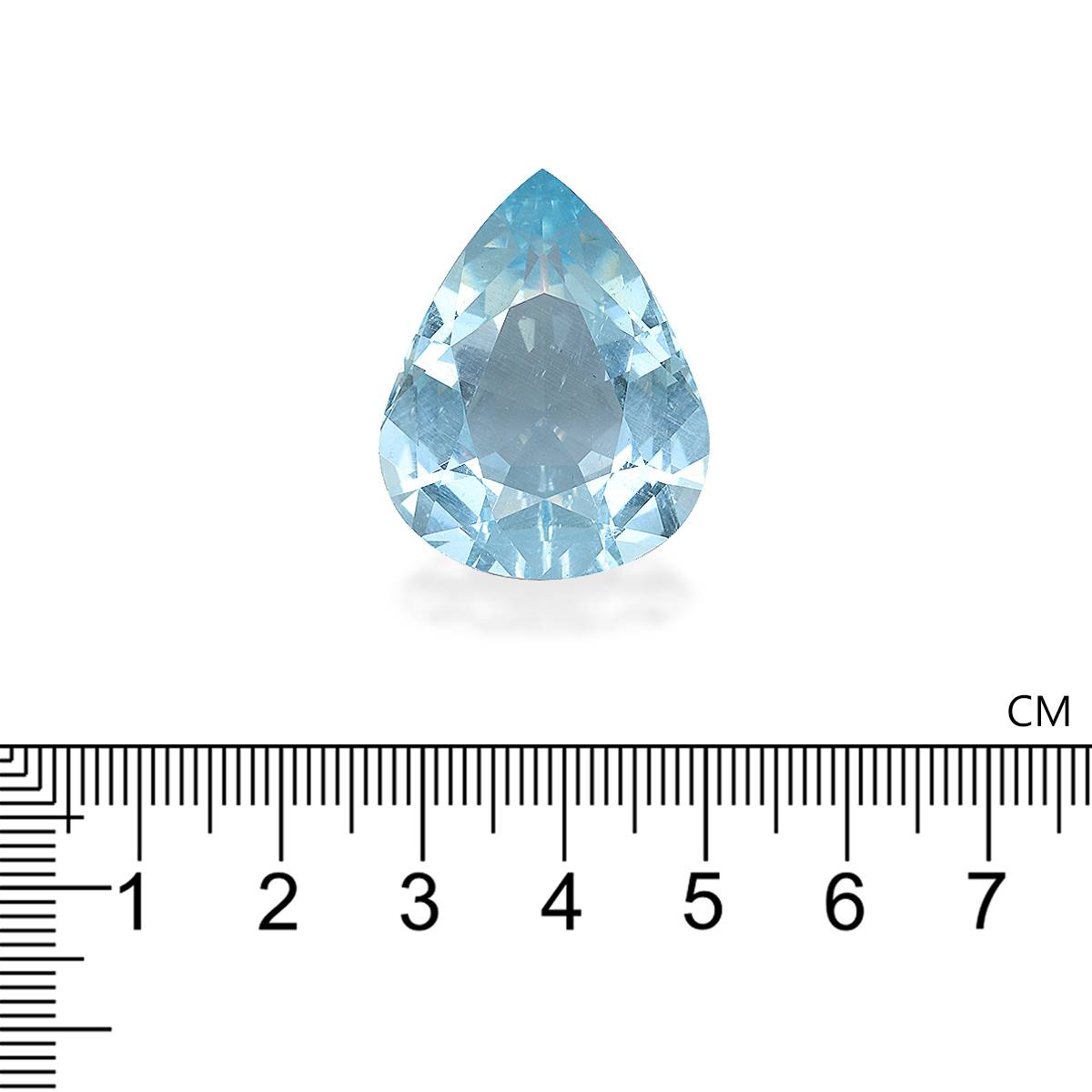 sky blue aquamarine, 43.72ct pear cut — view 4