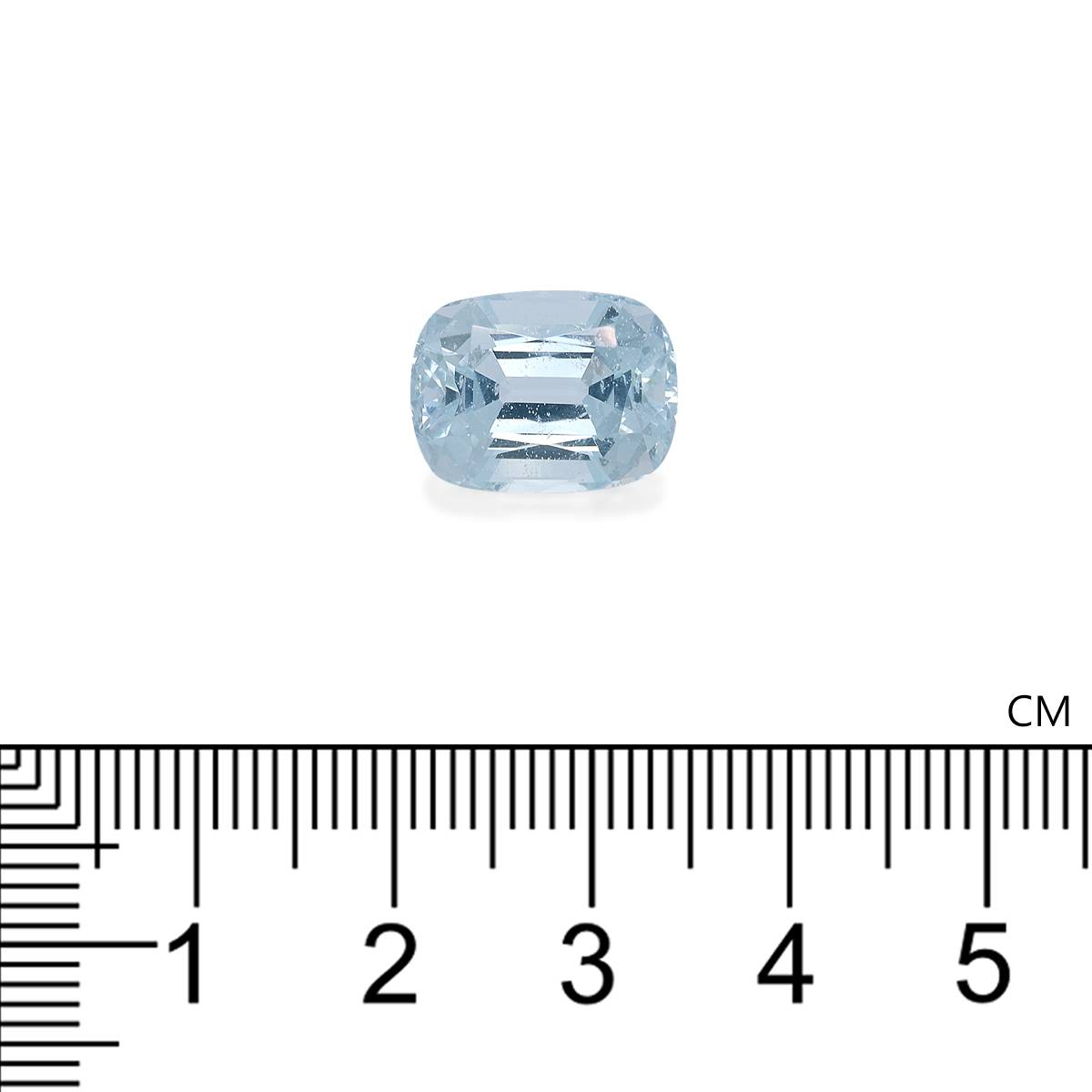 sky blue aquamarine, 7.23ct cushion cut — view 4