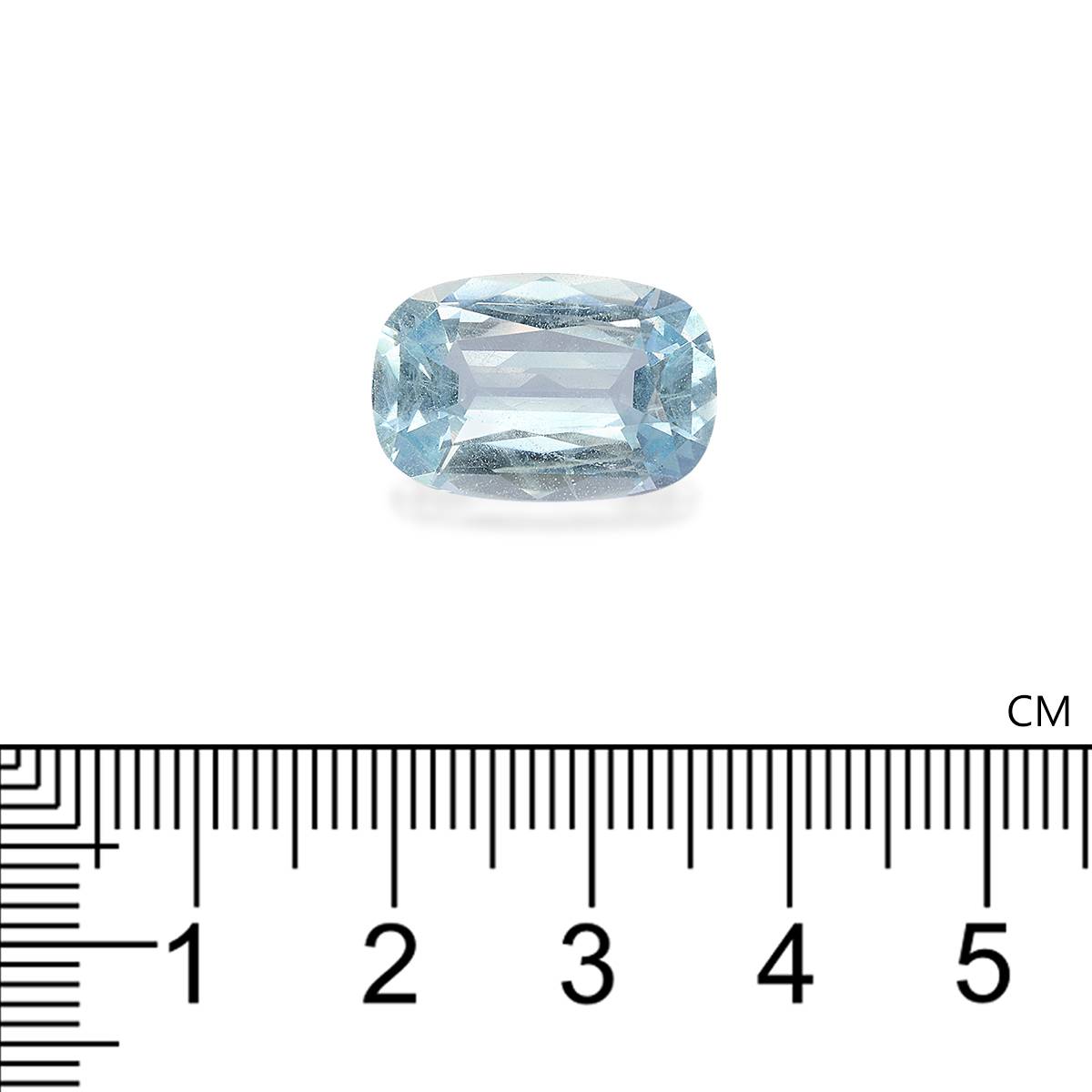 sky blue aquamarine, 9.36ct cushion cut — view 4
