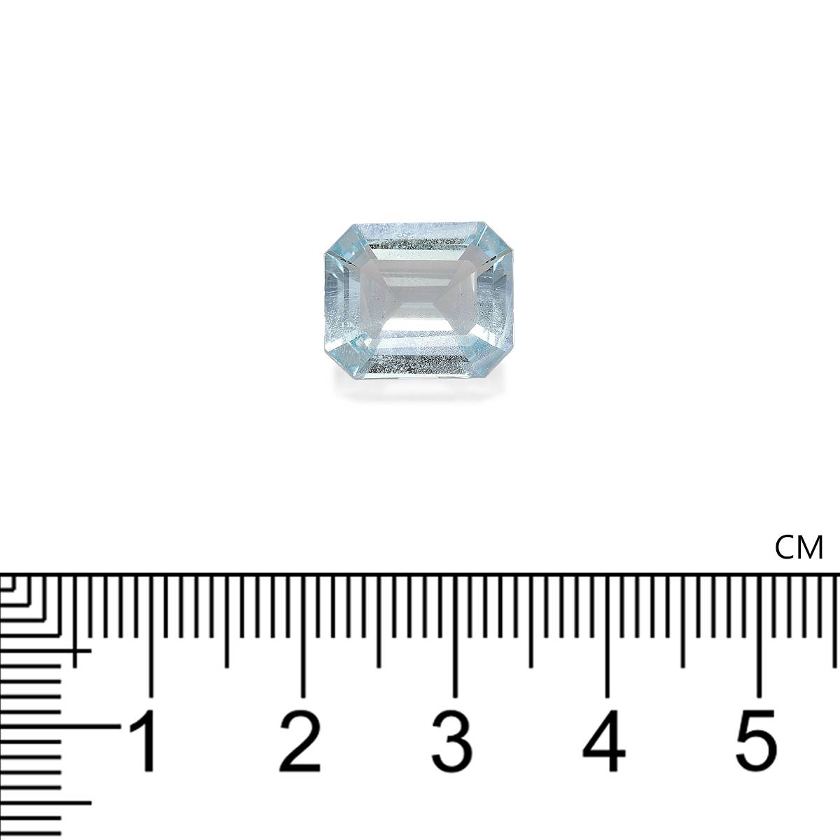 sky blue aquamarine, 5.23ct rectangular cut — view 4