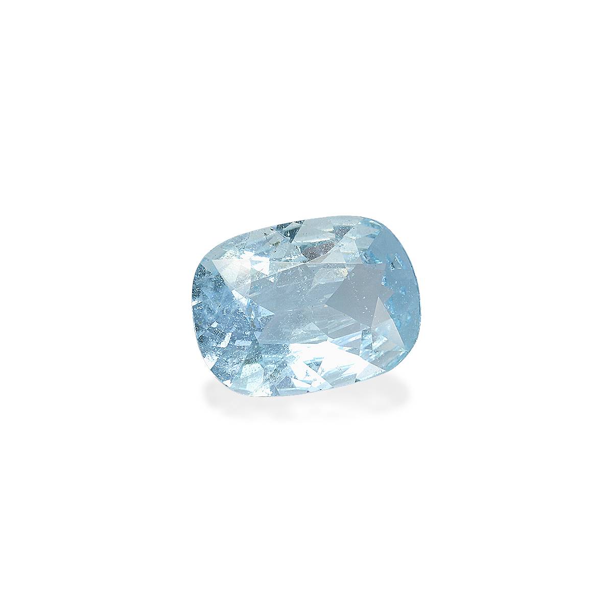 sky blue aquamarine, 4.7ct cushion cut — view 3