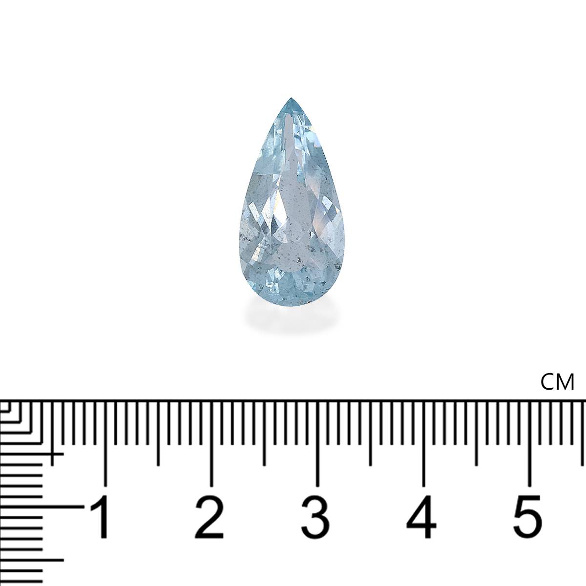 sky blue aquamarine, 6.14ct pear cut — view 4